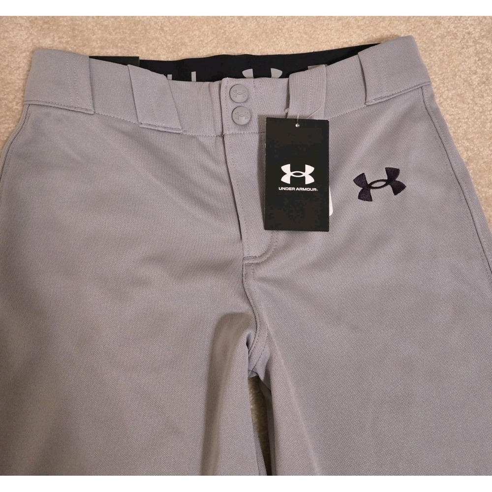 Under Armour Utility Baseball Pant Youth Boys Med Gray NEW pant closed - Picture 2 of 12
